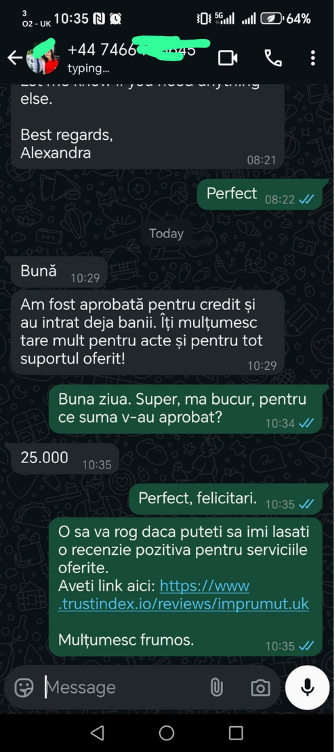 Conversație cu un client ajutat